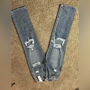 Blue-Grey Ripped Dad Jeans. Size 23. Never Worn.